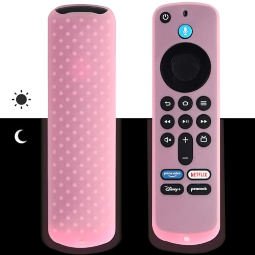 Silikon Fernbedienung Hülle für 2025 Amazon Fire TV Stick 4K /Fire TV Stick HD,Schutzhülle für Smart TV Fernbedienung (Pink Glow)