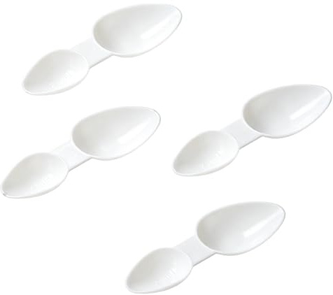 15 Pack Plastic Medicine Spoons, 2.5ml/5ml Double Ended Measuring Spoons, Reusable White Dosage Spoons for Medicine, Milk Powder, Coffee, Cereal Powder and Kitchen Use