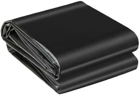 WGLF SUN Pond Liner 1200 x 2300 cm UV Estable Revestimiento de Caucho Negro Seguro para Estanques de Jardín, Piscinas, Acuicultura, Negro