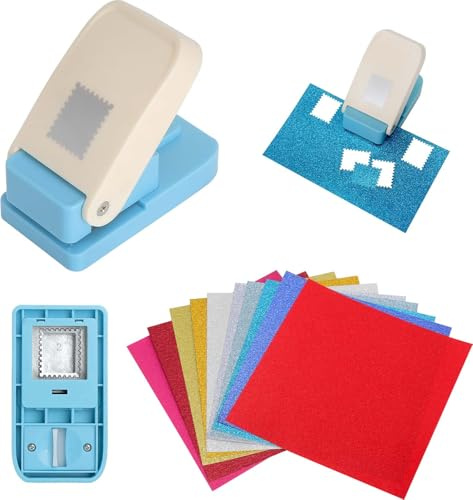 Motivstans stämplar stansare fyrkantig pappersstansning spakdesign för rena taggar, 2,5 x 2 cm motiv, för kort, etiketter, scrapbooking och journaling