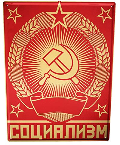 LEotiE SINCE 2004 Blechschild Wandschild 30x40 cm Vintage Retro Metallschild Retro Hammer und Sichel