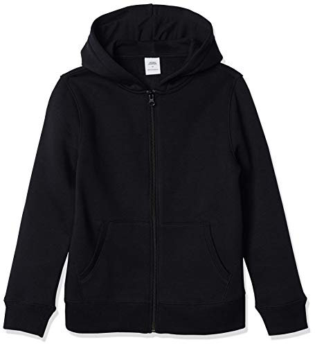 Amazon Essentials Felpe con Cappuccio Foderate in Pile con Cerniera Bambini e Ragazzi, Nero, 10 Anni