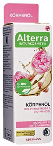 Alterra Bio-Pfingstrose & Bio-Mandel Körperöl, Harmonie & Entspannung, auch als Massageöl anwendbar, Naturkosmetik, vegan für Erwachsene, die Naturkosmetik und vegane Produkte schätzen, unisex