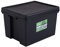Wham Bam 100% Recycled Super Strong Impact Resistant Black Re-Usable Storage Boxes With Lids 45 Litre 50 x 39.5 x 32cm (5 Boxes)