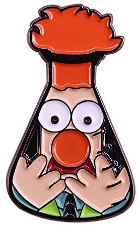 In Box Beaker Enamel pin pop Culture Icons Beaker Muppet Lapel Badge hat Flair Addition Hilarious Chemical Collection, Copper, Copper