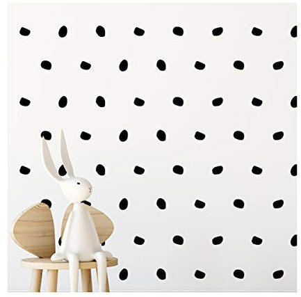 StickerDeen Vinyl-Aufkleber, Motiv: Londoner Punkte, Dekoration, abnehmbar, 168 Stück, Schwarz