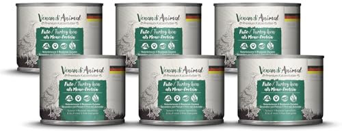 Venandi Animal – Premium Katzenfutter – Pute als Monoprotein Nassfutter, getreidefrei und naturbelassen, 6er Pack (6 x 200g)