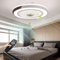 HYKISS LED Ventilatore A Soffitto con Lampada Moderno Invisibile Fan Plafoniera velocità del Vento Regolabile Ventilatore A Soffitto con Luci LED Dimmerabile Plafoniera con Fan Illuminazione,Marrone