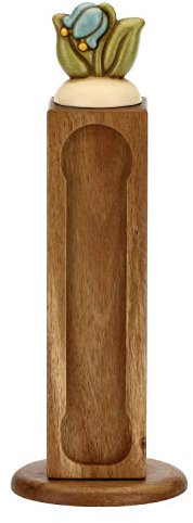 THUN - Portacapsule Compatibile con Capsule Lavazza, con Fiore Decorativo - Accessori e Decorazioni Casa - Linea Country - Ø Base 12 cm, 34 h cm