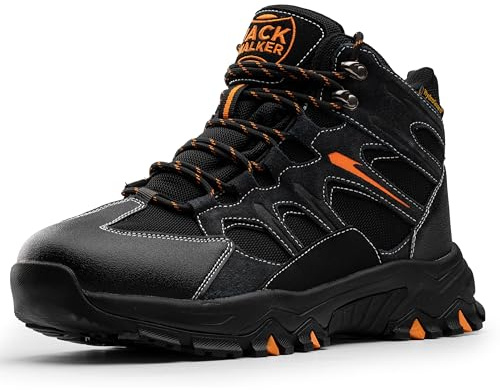 Jack Walker JW7255 Men's Waterproof Leather Hiking Walking Boots | Waterproof, Genuine Leather, Lightweight, Breathable Mesh, Extra Grip Rubber Sole, Ankle Support, Hiking & Walking