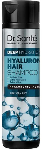 Dr. Santé Hyaluron Shampoo ohne Silikon Sulfate und Parabene 250 ml Deep Hedration nach Keratin Glättung