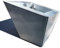 InterLock Pot de Fleurs en Aluminium-Composite, Couleur (Blanc Brillant), Pan coupé évasé, Dimensions au Sol 20x20 cm Hauteur 30-25-20 cm Fabrication française by