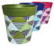 Hum Flowerpots, 22cm Set of 3, Various Patterns Colours and Sizes, Indoor/Outdoor Plastic Plant Pots, Blue,Pink,Green Geometric