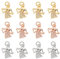 CHGCRAFT 12 Stück 3 Farben Goldener Engel Anhänger Goldenes Kristallarmband Charms Engelsanhänger aus Messing für Armband Halskette Schmuck DIY Handwerk Machen