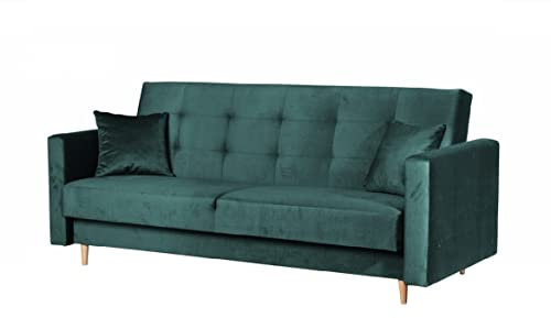 Generisch SKANDINAVISCHES Schlafsofa CEZAR - Farbwahl Sofa Design (Grün - Kronos 14)