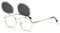 kachawoo Flip up Prescription Sonnenbrille für Männer Polarisierte Clip auf Sonnenbrille Frauen Gelb Blau Schattierungen Brillen (gold with black)