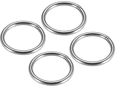 METALLIXITY 4Stk Edelstahl O Ringe 60mm 6mm Geschweißt Rund Ring für Hängende Objekte