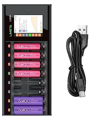 ISDT N8 Rundzellen-Ladegerät NiMH, NiCd, NiZn, LiIon, LiHV, LiFePO Mignon (AA), Micro (AAA), 14500, 10440