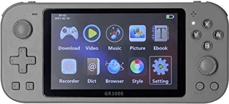 fansheng Console di Gioco Portatile, 5.1Inch Portable Vintage Classic Retro Arcade Gaming Player Gamepad con Doppio Joystick per Bambini Adulti Adolescenti, Supporto TV, Due Giocatori (Grigio)