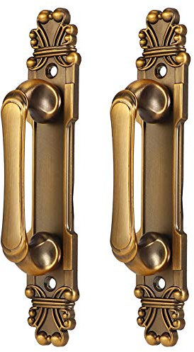 Dioche European Door Handles, 2Pcs Door Pull Handle, European Antique Zinc Alloy Door Pull Handle Cabinet Hardware Accessory