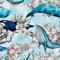 HEKO PANELS Stoff Oxford Wasserdichte Meterware Canvas-Stoff Polyester Stoff Zum Nähen Nähstoffe Möbelstoffe Dekostoffe Handwerken Wasserabweisend Blickdicht Blauwale Orcas 1 Meter 155 x 100 cm