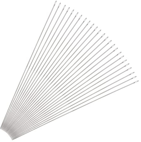 sourcing map 25 Stück Perlennadeln Feine Dünne Lange Gerade Nähen Stickfäden Edelstahl 4.72 Zoll 0.7mm Draht Durchm.