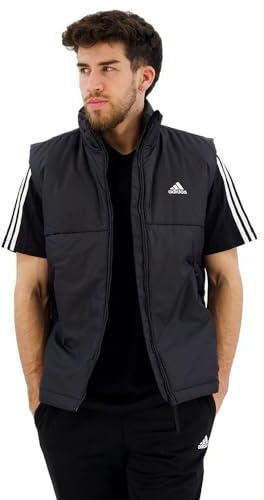 adidas Men's 3-Stripes Insulated Vest, black, S