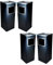 4 Stück Standaschenbecher außen mit Inneneimer | 61,5 x 23 x 23 cm Outdoor Standascher mit Abfalleimer für draußen und drinnen | rechteckiger Aschenbecher in schwarz freistehend für Außenbereich