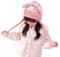 Roffatide Anime Melody Niedliche gestrickte Beanie Mütze Kawaii Cinnamoroll Mützen Wintermütze für Jungen Mädchen Bestickte Beanie Mütze mit warmer Ohrenklappe Rosa