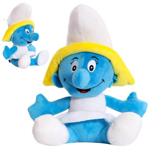 IOSCDH Smurfs Plüschtier, Anime Cartoon Schlümpfe Plüschtier Smurf Plüschtier Kuscheltier Stofftier Gefüllte Plüschpuppe,Mädchen Jungen Bett Kinderzimmer Dekor Themed Geburtstag Party Supplies(D)