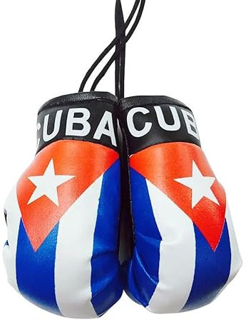 Joayuezo 1 Paar Mini Boxhandschuhe für den Autospiegel Mini Deko-Anhänger für den Innenspiegel im Auto Mini Boxing Gloves ideal für Autospiegel, Sporttasche, Schlüsselanhänger (Cuba)