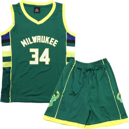 FUTERLY Basketball Trikot Kinder 2 Stücke,Basketball Kinder Trikot,Basketball Kinder Trikot and Shorts,Sleeveless Basketball Trikot,Mode Trikot Basketball Kinder,Basketball Trikot Set für 4-14 Kinder