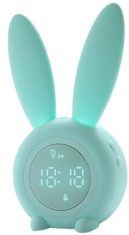 Ciieeo magnetischer Wecker kleine Uhr Hase Weckuhr Kaninchen wachlicht Digitaluhren kinderuhren Armbanduhr Kinder ja yed Kaninchen Uhr Desktop-Wecker Aufladen Nachtlicht
