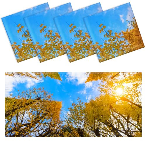 GlowShade 4 Pcs Fluorescent Light Covers, Fluorescent Shade Panel Light Covers for Ceiling Lights, Magnetic Light Filters for Office Classroom Home, 4 x 2 Feet (Autumn Forest)