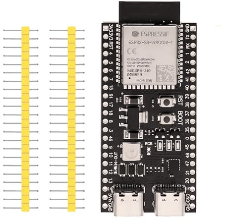 iHaospace Dual USB Type-C ESP32 S3 Mikrocontroller N16R8 mit 16 MB Externem Flash-Speicher, 8 MB PSRAM, ESP32-S3-DevKitC-1, ESP32-S3 Modul Entwicklung Board