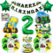 Xietaea Traktor Geburtstag Deko Luftballon - Traktor Deko Kindergeburtstag 2 Jahre, Happy Birthday Girlande Banner Traktor Folienballons Aufkleber und Tortendeko, Grün Auto Geburtstagsdekor Jungen
