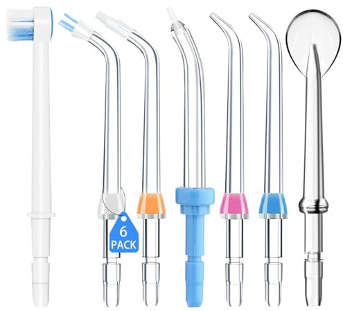 Standard Ersatz Jet Tips für Waterpik, 7Stk Munddusche Ersatz-Strahlspitzen Set, Wasser Flosser Spitzen Ersatz, Hochdruck Parodontal Tips, Munddusche Orthodontic Aufsatz für Zahnspangen Zahnersatz