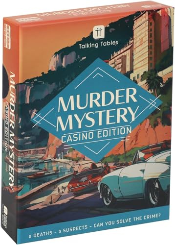 Talking Tables Murder Mystery At The Casino Game for Adults – Engaging Murder Mystery Game for After Dinner Parties, Christmas, or Gifts, For 1+ Players, Ages 16+, PLASTIC FREE