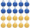 Fyearfly Weihnachtsglocken, Jingle Bells, 20 Stück, ca. 2,3 cm, gelbe und blaue Weihnachtsglocken für Party, Hochzeit und Bastelprojekte