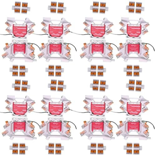 Shelly 8 Pezzi di Supporto per Tastiere Cartaceo + 16 Estensioni per 29 Relè: Plus 1, 1 Mini Gen3, 1PM Mini Gen3, 2PM, 2.5, RGBW 2, PM, i4, Dimmer 2, Guida DIN