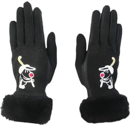 JISADER 1 Paar Damen Golfhandschuhe, Winterhandschuhe, Outdoor Snowboardhandschuhe, Schwarz 21