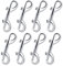Mosquetón Doble de Buceo de Acero Inoxidable, 8pcs Gancho de Seguridad de Doble Extremo, Broche de Perno para Correa de Perro, Camping Familiar al Aire Libre, Llavero, Plata, 88 mm