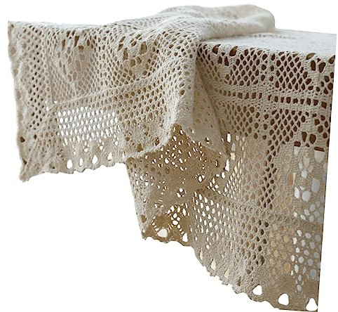 Beige Gehäkelte Tischdecke 60x60 cm aus Polyester Dekorativ