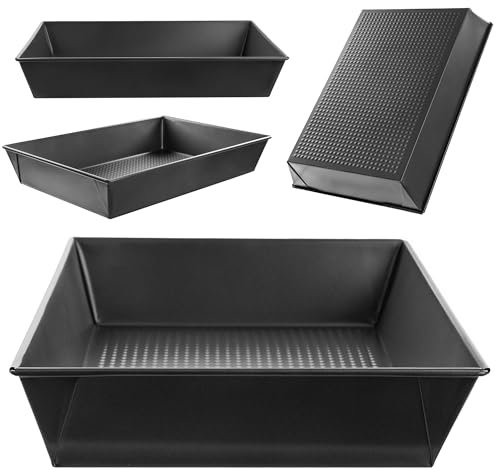 KADAX Backform mit Antihaftbeschichtung, rechteckige Kuchenform aus Stahl, für Kuchen, Toastbrot, Käsekuchen, Brownie, Kastenform, Wärmeverteilung, pflegeleicht (34 x 23.5 x 6 cm)