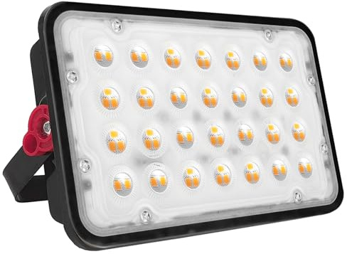 CREATESTAR LED Strahler Außen, 50W Baustrahler 5000LM Außenstrahler 3000K Warmweiß Scheinwerfer IP66 Wasserdicht, LED Fluter für Parkplatz, Lager, Garage, Sportplatz, Garten, Hof