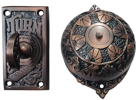 Adonai Hardware Abijam Brass Manual Old Fashion Door Bell or Twist Door Bell or Hand-Turn Door Bell (Antique Copper)