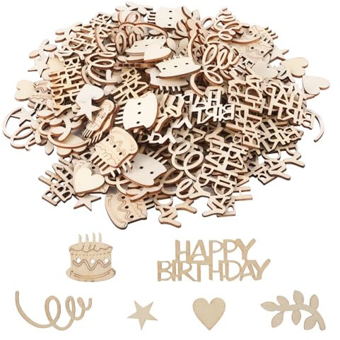 120 Stück Happy Birthday Konfetti Geburtstag, Tischdeko Geburtstag Streudeko Holz Geburtstagsdeko Tisch Streudeko Happy Birthday TischdekoTortendeko(Keine Zahlen)