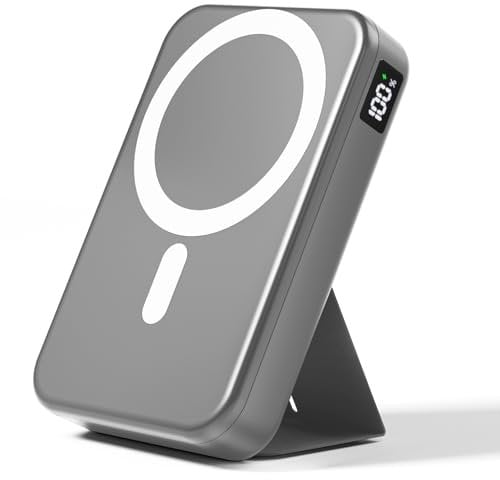 For Magsafe Power Bank, Portable Charger 12000mA, 22.5W Fast Charging Battery Pack with USB-C Input & Output, LED Display for iPhone 16/15/14/13/12 Pro/Pro Max-gery