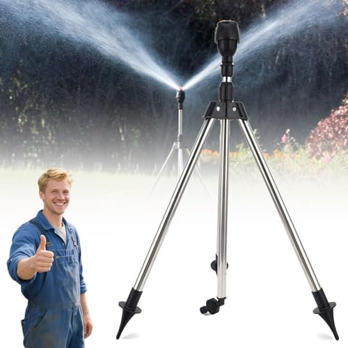Rotating Tripod Sprinkler For Lawns & Gardens, 360° Adjustable Large Area Sprinkler,Garden Sprinkler, 64 To 94cm Telescoping Tripod Sprinkler (no connector)