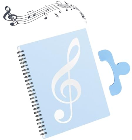 YANJIY Mappe A4, Notenmappe, 40 Notenblätter Notenhalter, Notenbinder, Chormappe A4 Ringbuch, Mit 1 Buchseitenhalter-Clips, Notenordner Für Notenblätter, Musikpartitur, File, Papier (Blau)
